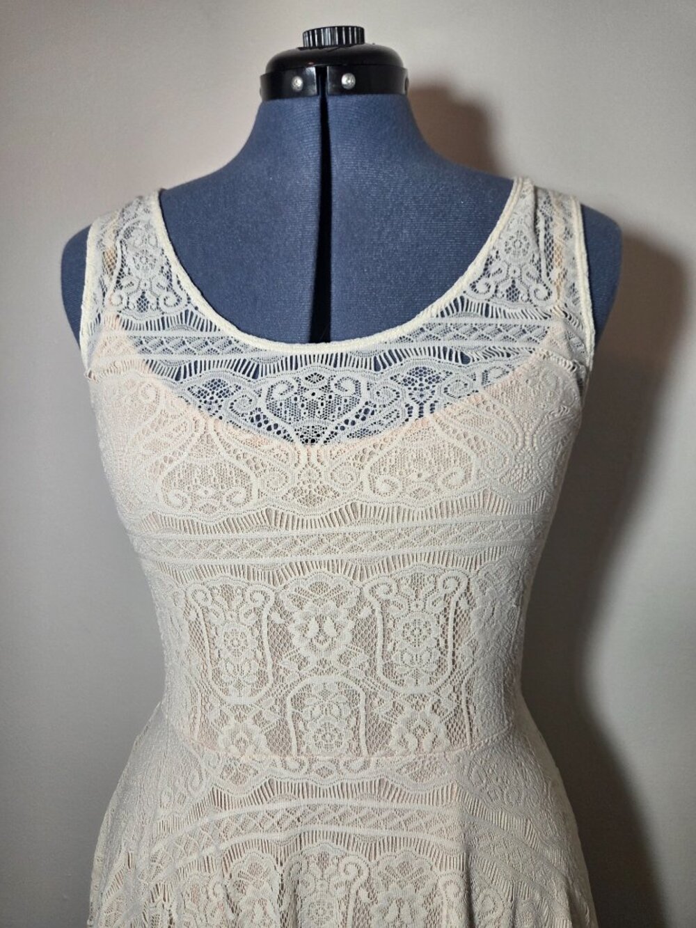 Free People Cream Lace Mini Dress - Picture 4 of 8